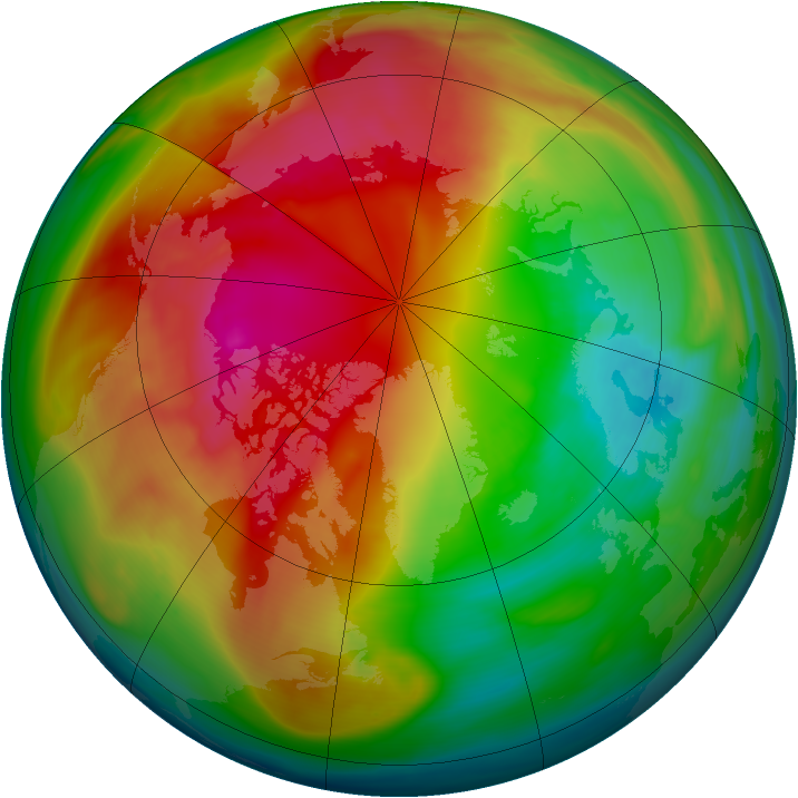 Arctic ozone map for 24 February 2007